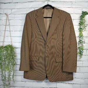 BOAT HOUSE ROW MENS SPORT COAT BLAZER , LAMBSWOOL, BROWN, SIZE 42 LONG